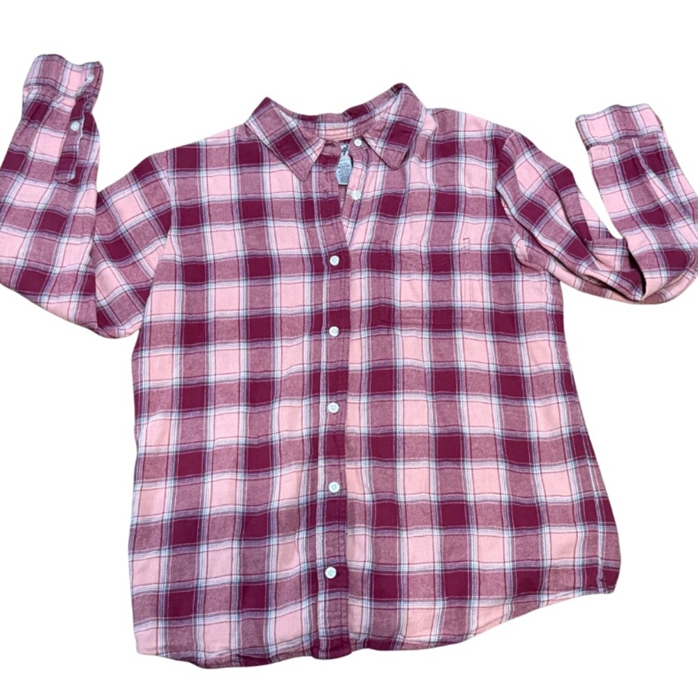 Wrangler Plaid Flannel Shirt Women’s M Cottagecore Western Cozy Cotton